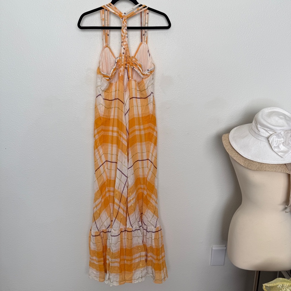 Anthropologie Holding Horses Clementine Metallic Plaid Maxi Dress - Picture 6 of 12